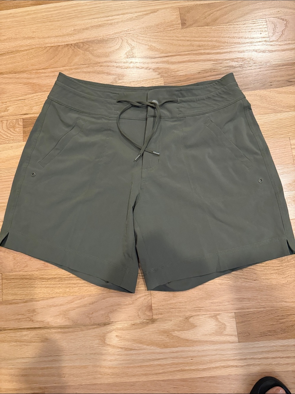 Athletic Olive Green Performance Drawstring Shorts